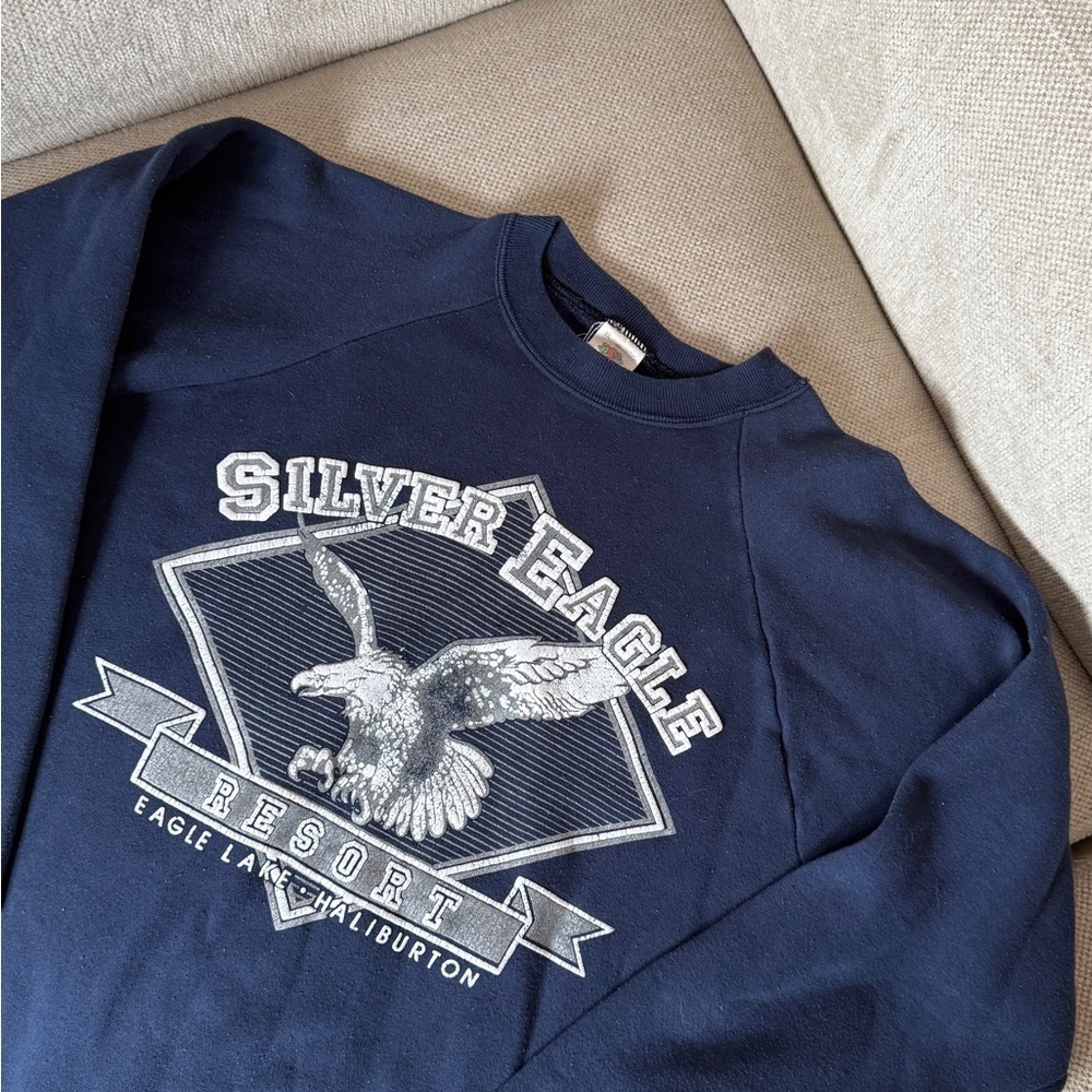 Navy Blue vintage Men's Sweater - Picture 2 of 5